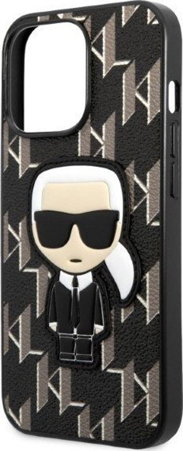Σκληρή θήκη Karl Lagerfeld Etui Karl Lagerfeld KLHCP13LPMNIKBK Apple iPhone 13 Pro μαύρη Monogram Ikonik Patch