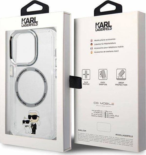 Διάφανη σκληρή θήκη Karl Lagerfeld KLHMP13LHNKCIT για Apple iPhone 13 Pro Iconic Karl&Choupette Magsafe