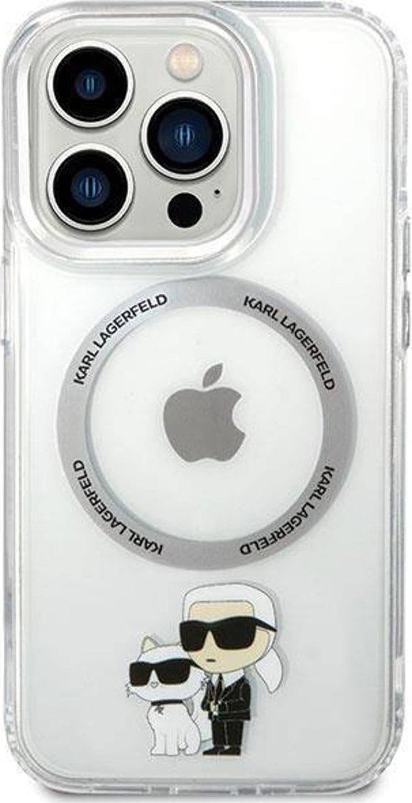 Διάφανη σκληρή θήκη Karl Lagerfeld KLHMP13LHNKCIT για Apple iPhone 13 Pro Iconic Karl&Choupette Magsafe