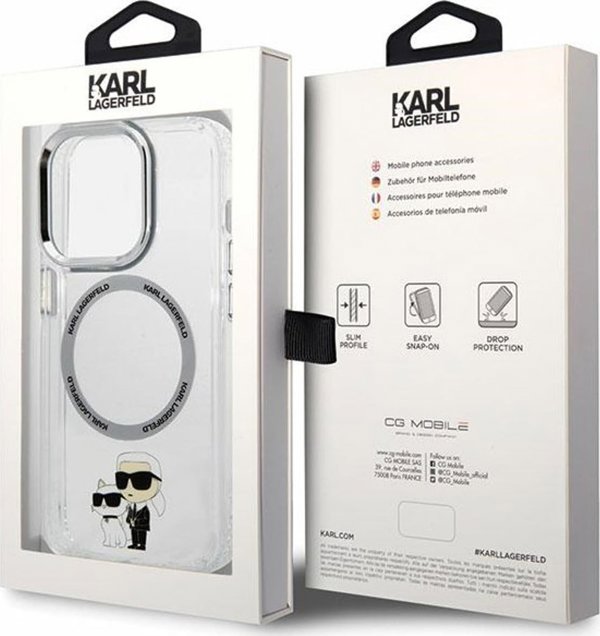 Διάφανη σκληρή θήκη Karl Lagerfeld KLHMP13LHNKCIT για Apple iPhone 13 Pro Iconic Karl&Choupette Magsafe