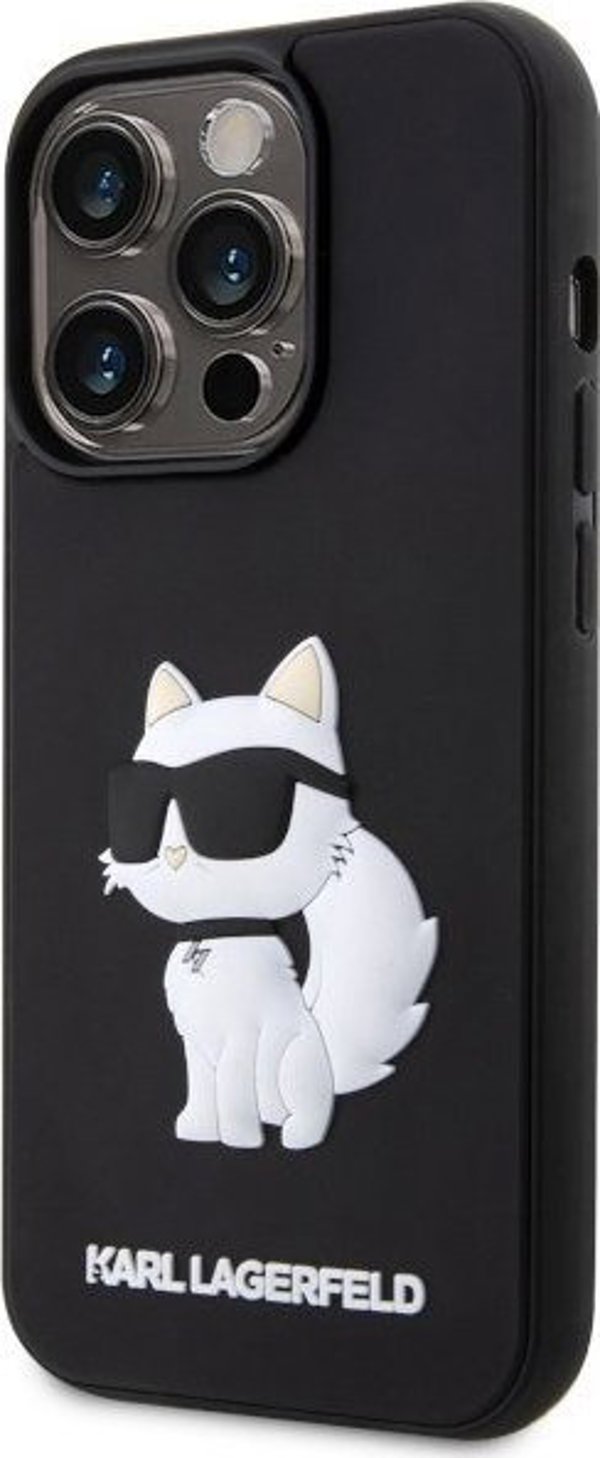 Σκληρή θήκη Karl Lagerfeld KLHCP14X3DRKHNK Apple iPhone 14 Pro Max μαύρη Rubber Choupette 3D