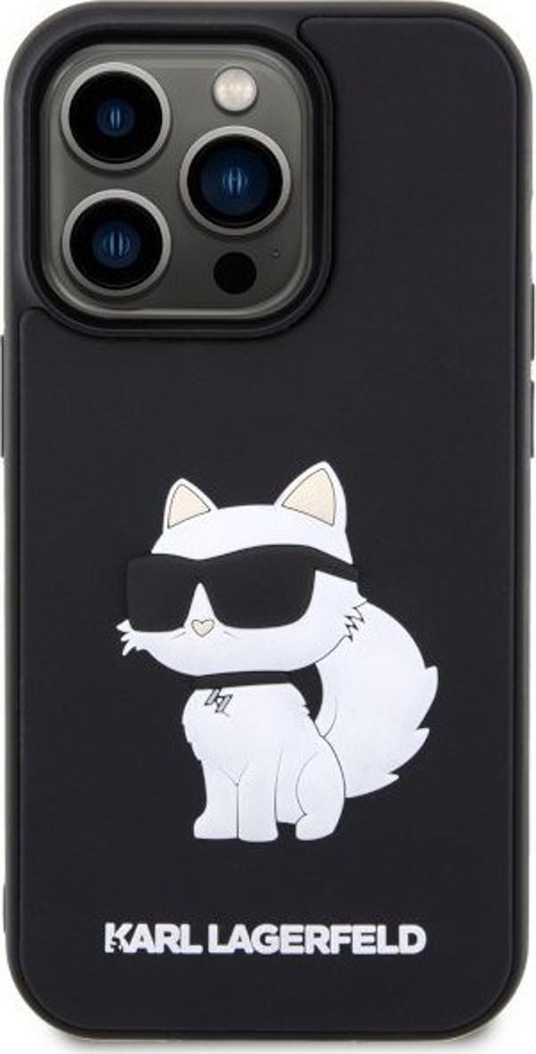 Σκληρή θήκη Karl Lagerfeld KLHCP14X3DRKHNK Apple iPhone 14 Pro Max μαύρη Rubber Choupette 3D
