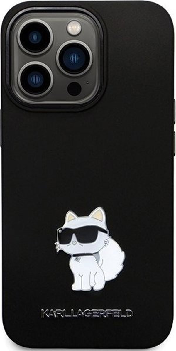 Σκληρή θήκη Karl Lagerfeld Karl Lagerfeld KLHCP13LSMHCNPK iPhone 13 Pro / 13 6.1" μαύρη σιλικόνης C Metal Pin