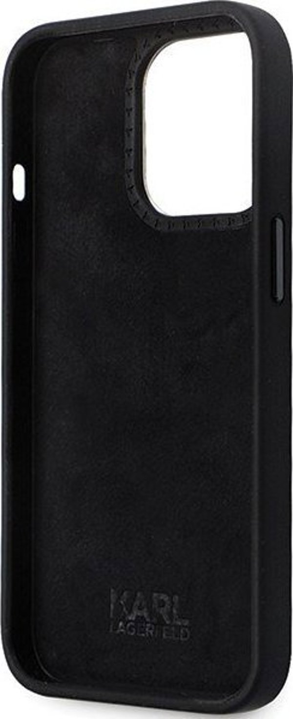 Σκληρή θήκη Karl Lagerfeld Karl Lagerfeld KLHCP13LSMHCNPK iPhone 13 Pro / 13 6.1" μαύρη σιλικόνης C Metal Pin