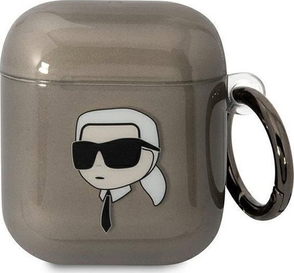 Κάλυμμα AirPods 1/2 Karl Lagerfeld KLA2HNIKTCK μαύρο Karl`s Head