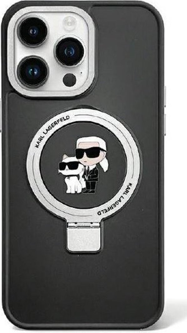 Karl Lagerfeld Karl Lagerfeld KLHMP13LHMRSKCK iPhone 13 Pro 6.1" μαύρη/μαύρο σκληρή θήκη Ring Stand Karl&Choupettte MagSafe