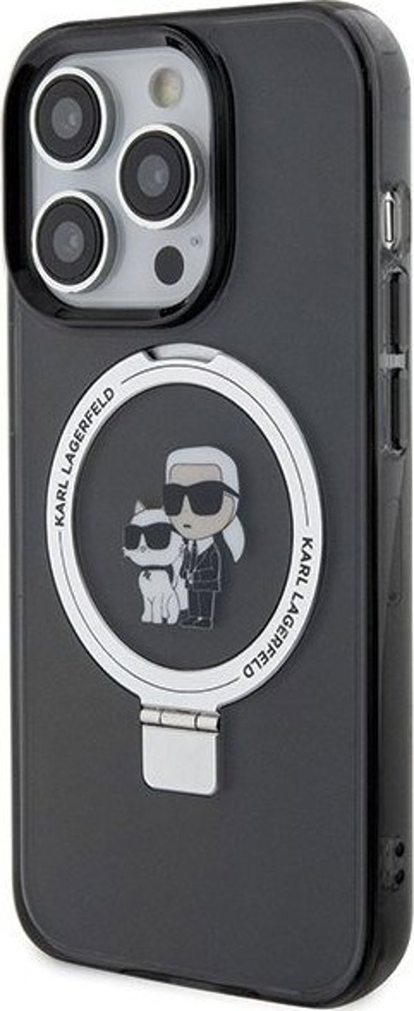 Karl Lagerfeld Karl Lagerfeld KLHMP13LHMRSKCK iPhone 13 Pro 6.1" μαύρη/μαύρο σκληρή θήκη Ring Stand Karl&Choupettte MagSafe
