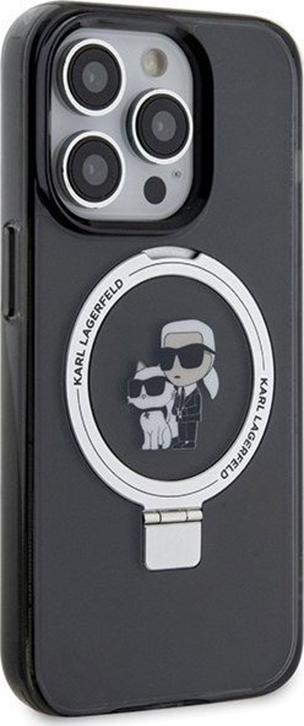 Karl Lagerfeld Karl Lagerfeld KLHMP13LHMRSKCK iPhone 13 Pro 6.1" μαύρη/μαύρο σκληρή θήκη Ring Stand Karl&Choupettte MagSafe
