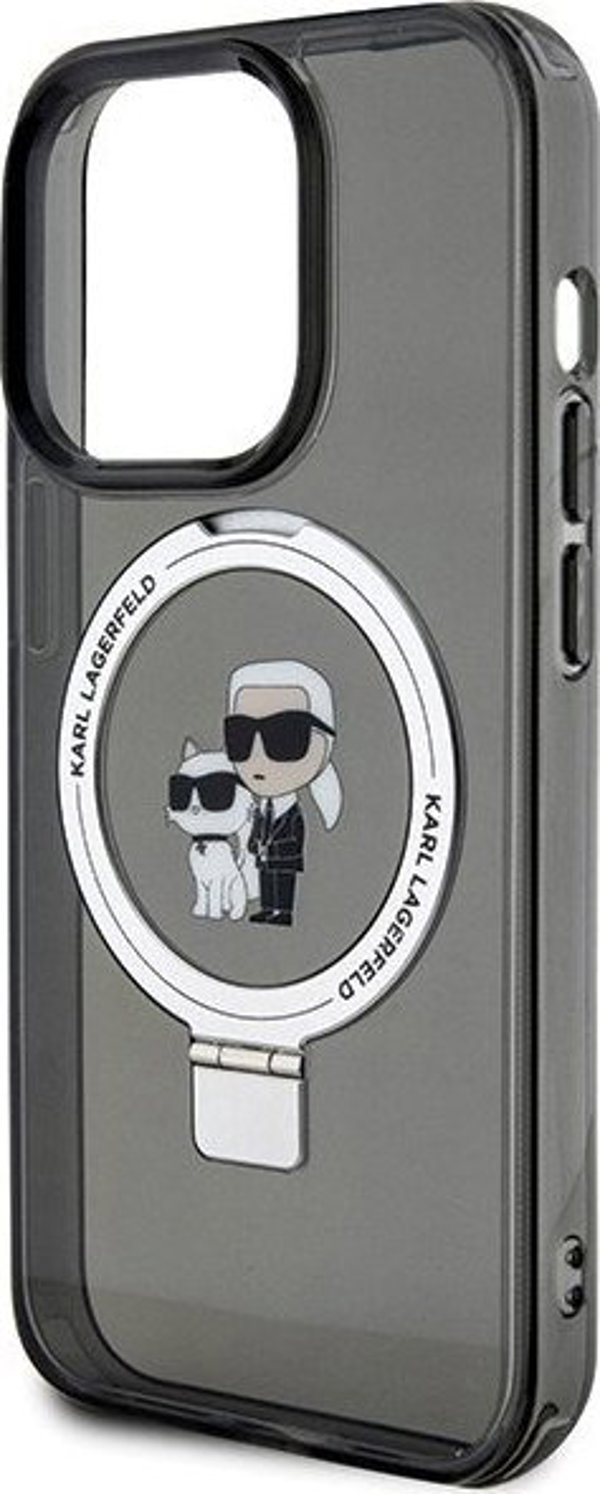 Karl Lagerfeld Karl Lagerfeld KLHMP13LHMRSKCK iPhone 13 Pro 6.1" μαύρη/μαύρο σκληρή θήκη Ring Stand Karl&Choupettte MagSafe