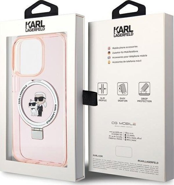 Karl Lagerfeld Karl Lagerfeld KLHMP15XHMRSKCP iPhone 15 Pro Max 6.7" ροζ/hardcase Ring Stand Karl&Choupettte MagSafe