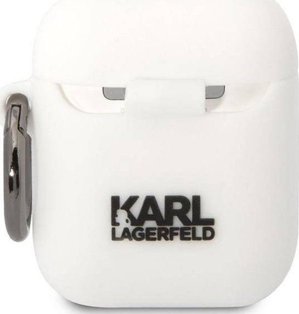 Κάλυμμα Karl Lagerfeld KLACA2SILKCW AirPods 1/2 λευκό σιλικόνης Karl & Choupette