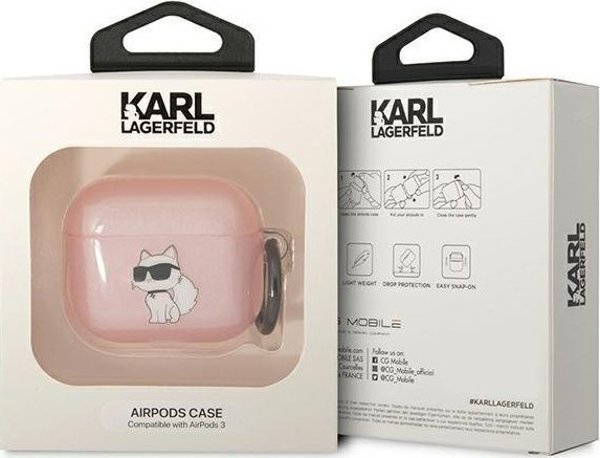 Karl Lagerfeld case for Airpods 3 KLA3HNCHTCP pink Ikonik Choupette 3666339088095