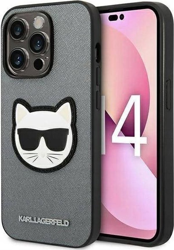 Karl Lagerfeld KARL LAGERFELD IPHONE 14 PRO CHOUPETTE HEAD PATCH KLHCP14LSAPCHG SILVER