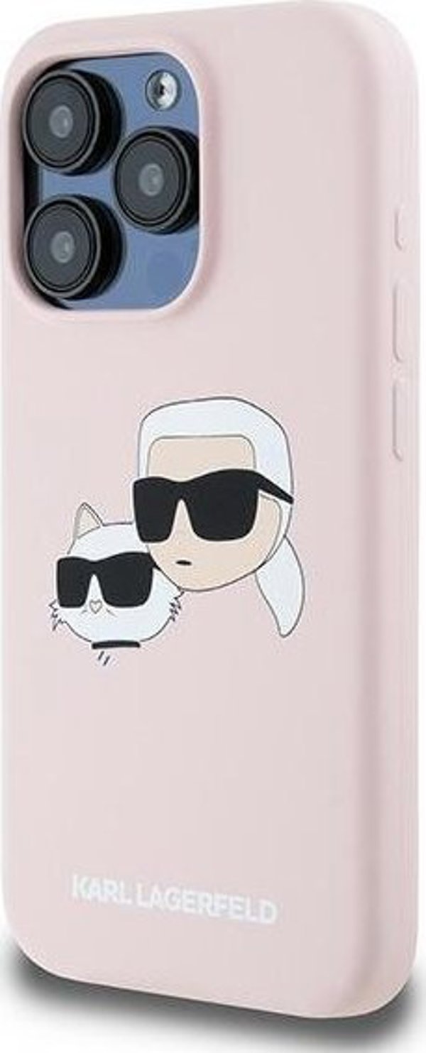 Σκληρή θήκη Karl Lagerfeld KLHMP15XSKCHPPLP iPhone 15 Pro Max 6.7" ροζ σιλικόνης Karl & Choupette MagSafe