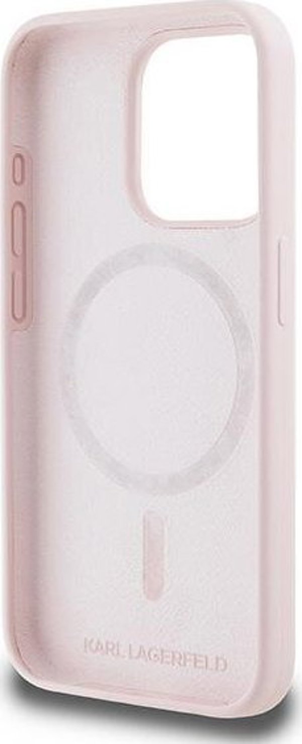 Σκληρή θήκη Karl Lagerfeld KLHMP15XSKCHPPLP iPhone 15 Pro Max 6.7" ροζ σιλικόνης Karl & Choupette MagSafe