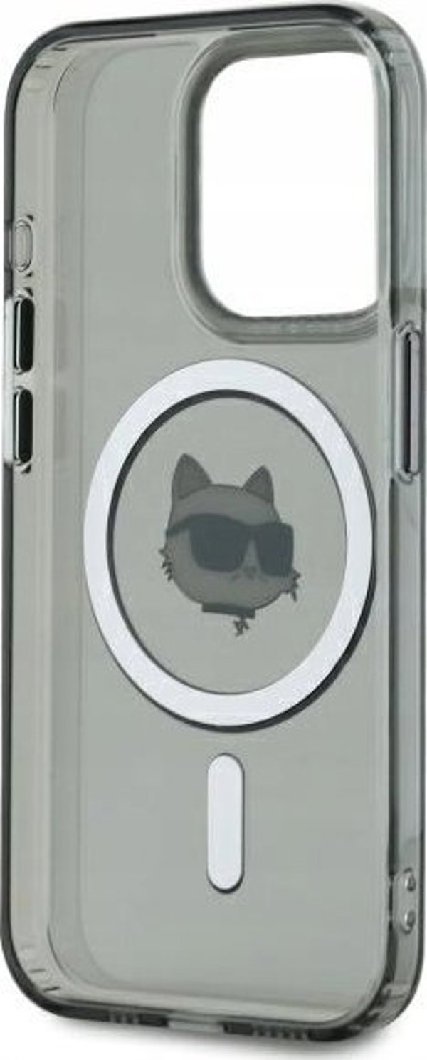 Σκληρή θήκη Karl Lagerfeld KLHMP15XHLSCHK iPhone 15 Pro Max 6.7" μαύρο/μαύρο IML Metal Choupette Head MagSafe