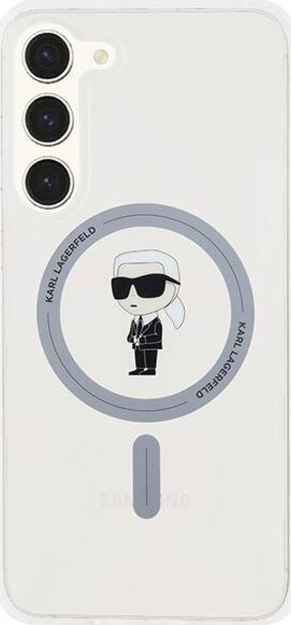 Σκληρή θήκη Karl Lagerfeld KLHMS23MHFCKNOT Samsung Galaxy S23+ Plus IML Ikonik MagSafe διαφανής