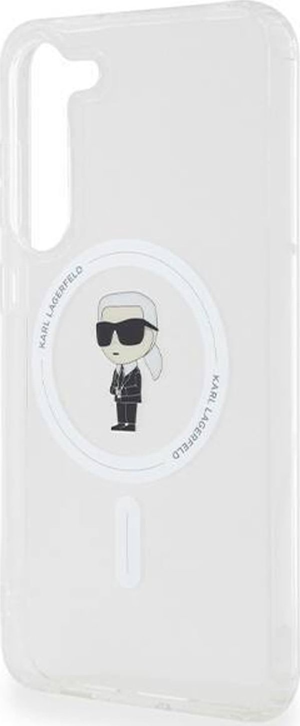 Σκληρή θήκη Karl Lagerfeld KLHMS23MHFCKNOT Samsung Galaxy S23+ Plus IML Ikonik MagSafe διαφανής