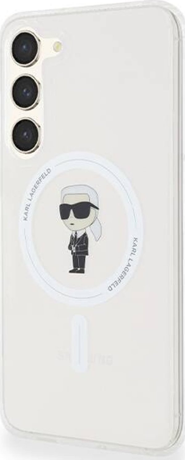 Σκληρή θήκη Karl Lagerfeld KLHMS23MHFCKNOT Samsung Galaxy S23+ Plus IML Ikonik MagSafe διαφανής
