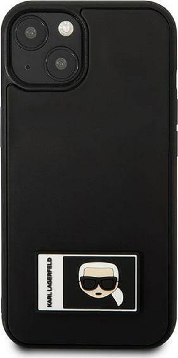 Θήκη Karl Lagerfeld για iPhone 13 6,1" μαύρη/black σκληρή θήκη Ikonik Patch
