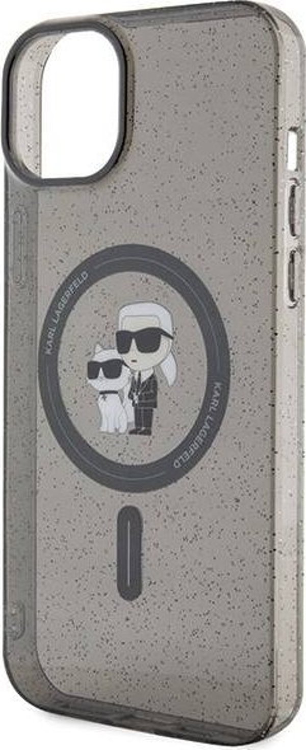 Σκληρή θήκη Karl Lagerfeld Karl Lagerfeld KLHMP15MHGKCNOK iPhone 15 Plus / 14 Plus 6.7" μαύρο Karl&Choupette Glitter MagSafe