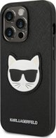 Σκληρή θήκη Karl Lagerfeld KLHCP14XSAPCHK Apple iPhone 14 Pro Max μαύρο Saffiano Choupette Head Patch
