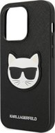 Σκληρή θήκη Karl Lagerfeld KLHCP14XSAPCHK Apple iPhone 14 Pro Max μαύρο Saffiano Choupette Head Patch
