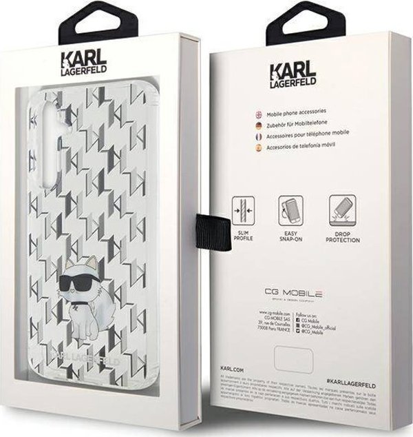 Σκληρή θήκη Karl Lagerfeld KLHCS23FEHNCMKLT Samsung Galaxy S23 FE Monogram Choupette διαφανής