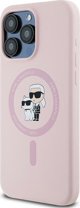 Karl Lagerfeld Karl Lagerfeld KLHMP15XSCMKCRHP iPhone 15 Pro Max 6.7" ροζ/ροζ σκληρή θήκη σιλικόνης Karl & Choupette Ring MagSafe