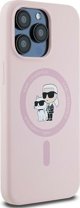 Karl Lagerfeld Karl Lagerfeld KLHMP15XSCMKCRHP iPhone 15 Pro Max 6.7" ροζ/ροζ σκληρή θήκη σιλικόνης Karl & Choupette Ring MagSafe