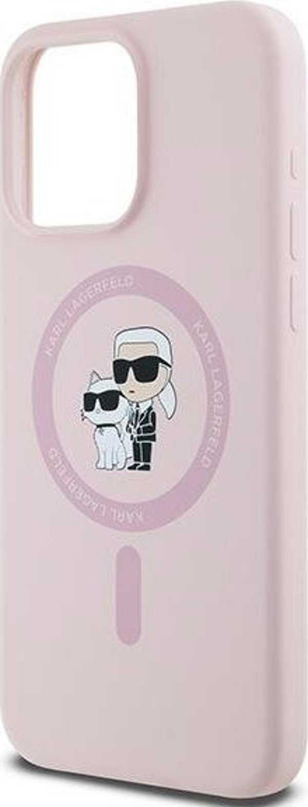 Karl Lagerfeld Karl Lagerfeld KLHMP15XSCMKCRHP iPhone 15 Pro Max 6.7" ροζ/ροζ σκληρή θήκη σιλικόνης Karl & Choupette Ring MagSafe