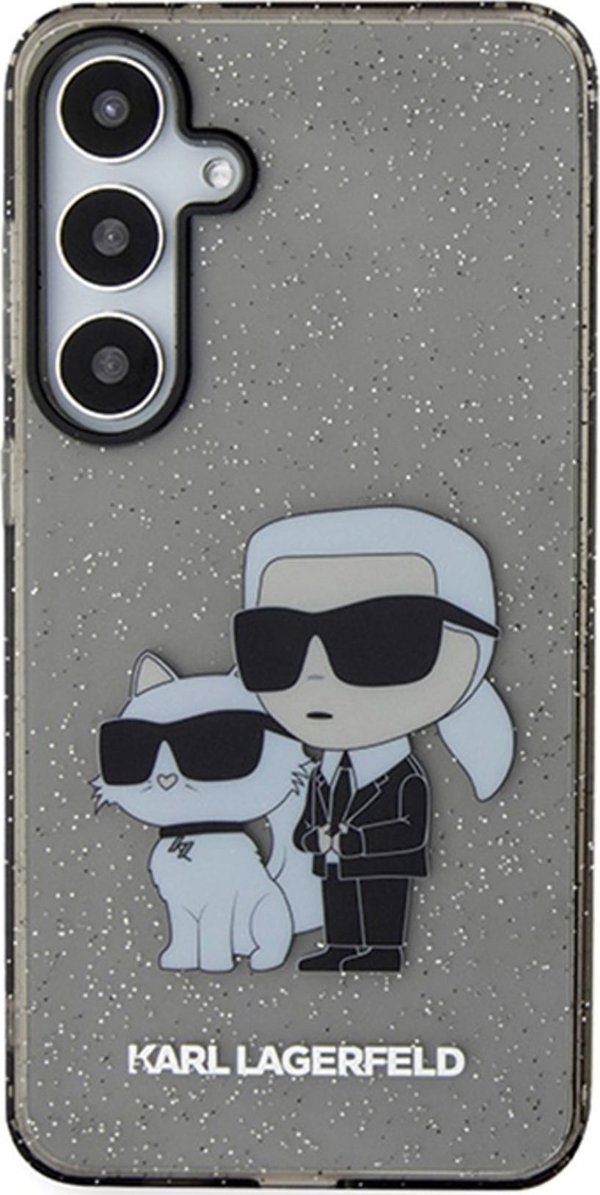 Σκληρή θήκη Karl Lagerfeld Etui Karl Lagerfeld KLHCS24MHNKCTGK Samsung Galaxy S24+ Plus Glitter Karl&Choupette czarny/black