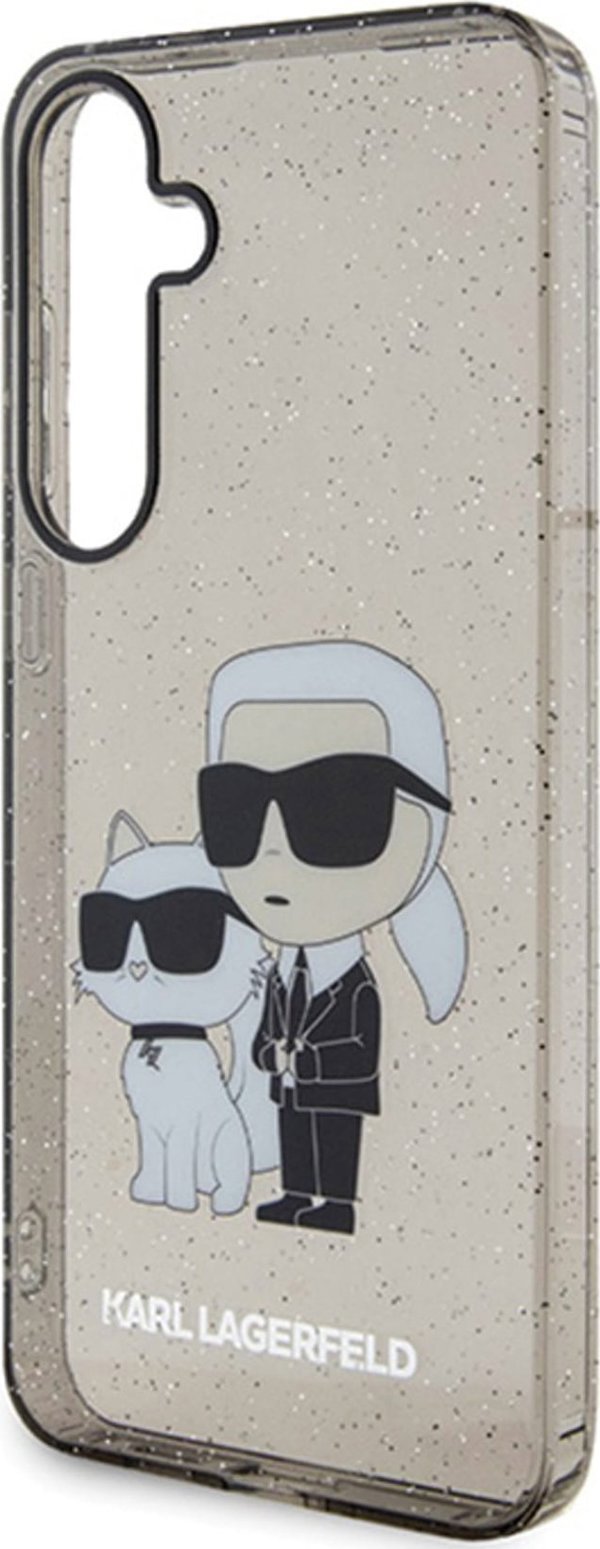Σκληρή θήκη Karl Lagerfeld Etui Karl Lagerfeld KLHCS24MHNKCTGK Samsung Galaxy S24+ Plus Glitter Karl&Choupette czarny/black
