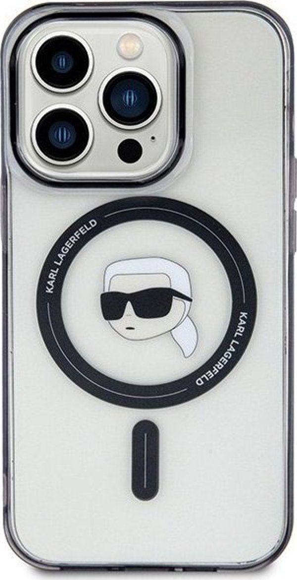 Σκληρή θήκη Karl Lagerfeld KLHMP15LHKHNOTK για iPhone 15 Pro 6.1" διαφανής IML Karl`s Head MagSafe