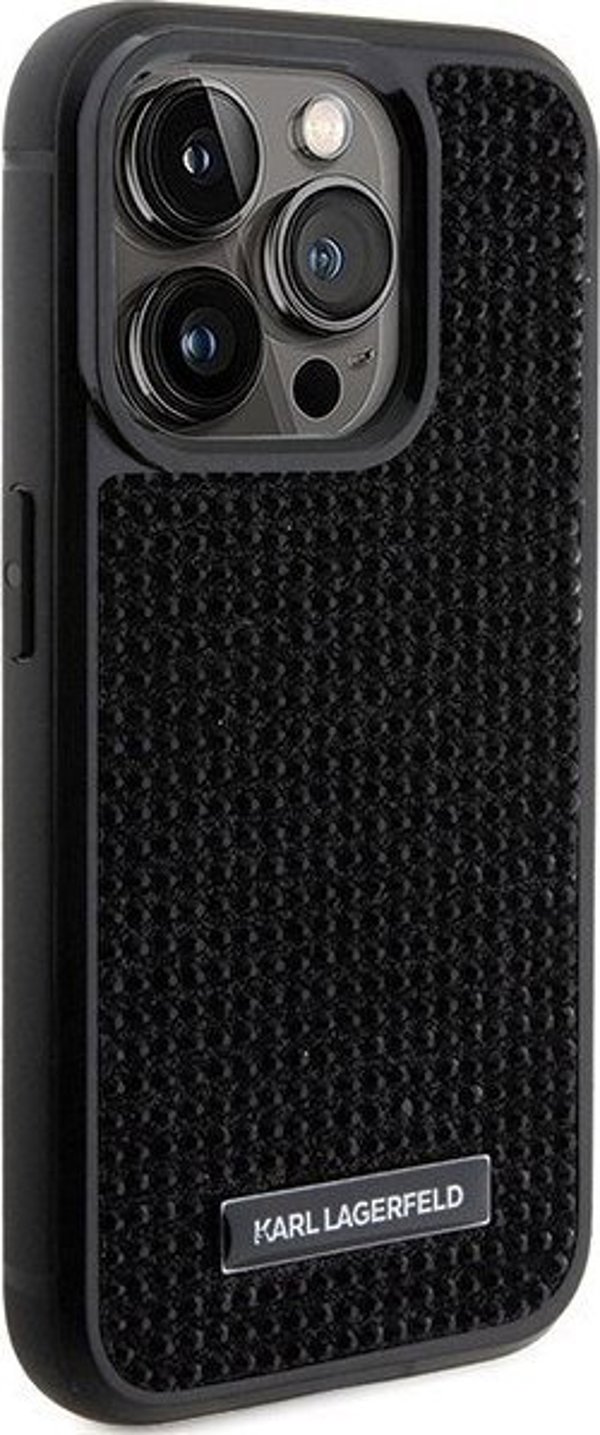 Karl Lagerfeld Karl Lagerfeld KLHCP15LHDSPLK iPhone 15 Pro 6.1" μαύρο σκληρή θήκη Rhinestone Logo Metal Plate