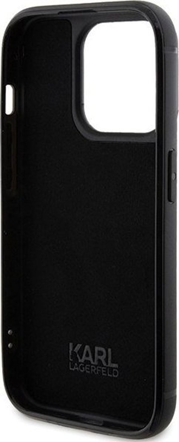 Karl Lagerfeld Karl Lagerfeld KLHCP15LHDSPLK iPhone 15 Pro 6.1" μαύρο σκληρή θήκη Rhinestone Logo Metal Plate