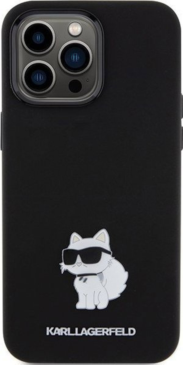 Karl Lagerfeld Karl Lagerfeld KLHCP15LSMHCNPK iPhone 15 Pro 6.1" μαύρη Σιλικόνη Choupette Metal Pin