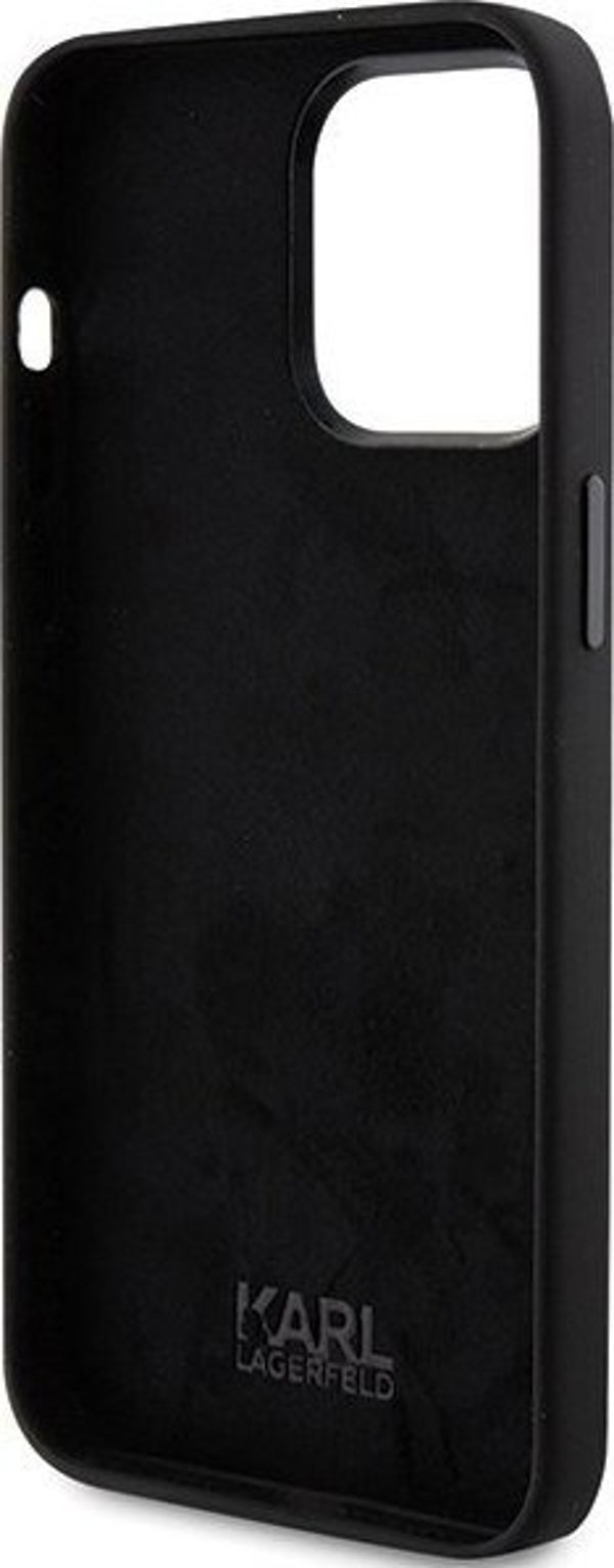 Karl Lagerfeld Karl Lagerfeld KLHCP15LSMHCNPK iPhone 15 Pro 6.1" μαύρη Σιλικόνη Choupette Metal Pin