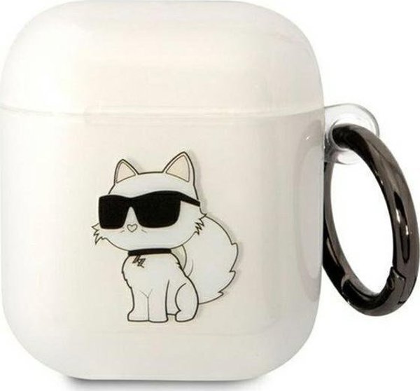 Karl Lagerfeld Karl Lagerfeld KLA2HNCHTCT θήκη Airpods 1/2 διαφανής Ikonik Choupette