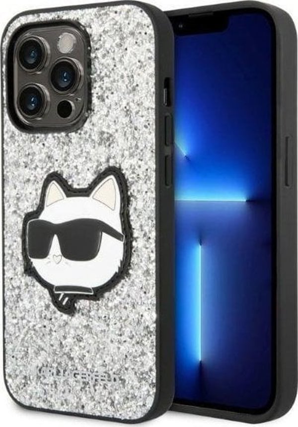 Karl Lagerfeld Karl Lagerfeld KLHCP14XG2CPS iPhone 14 Pro Max 6,7" ασημί/ασημένιο σκληρή θήκη Glitter Choupette Patch NoSize