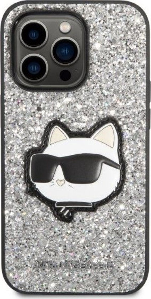 Karl Lagerfeld Karl Lagerfeld KLHCP14XG2CPS iPhone 14 Pro Max 6,7" ασημί/ασημένιο σκληρή θήκη Glitter Choupette Patch NoSize