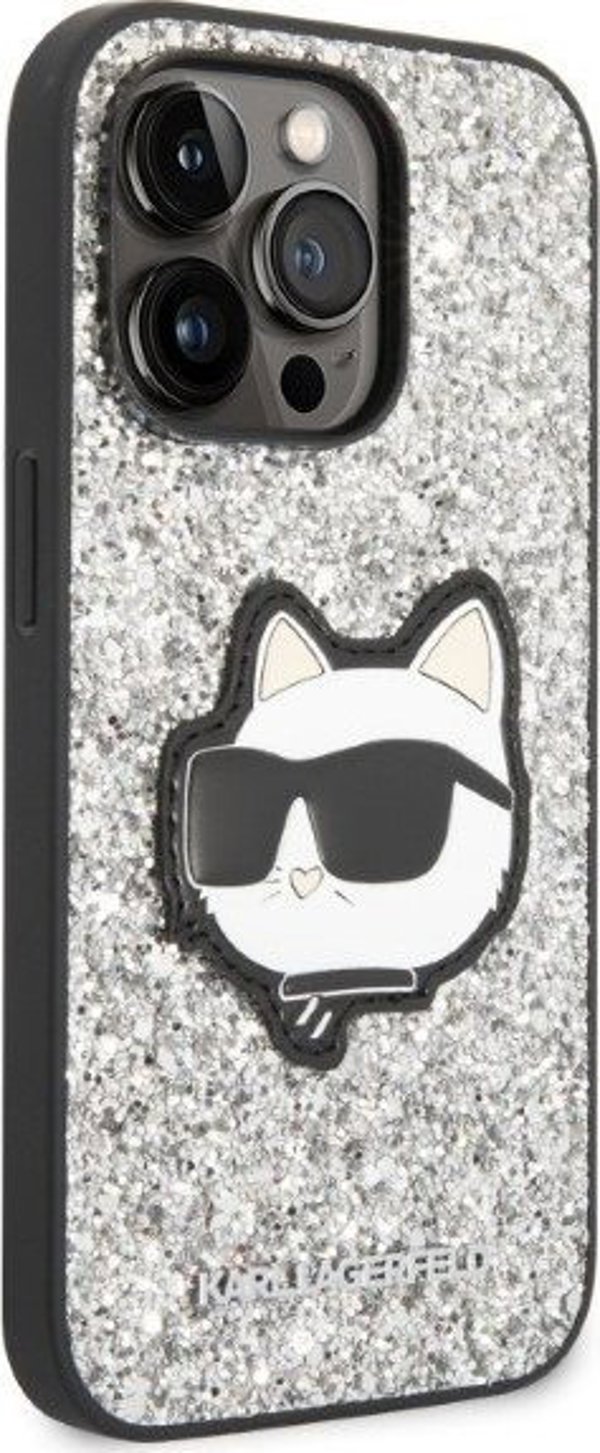 Karl Lagerfeld Karl Lagerfeld KLHCP14XG2CPS iPhone 14 Pro Max 6,7" ασημί/ασημένιο σκληρή θήκη Glitter Choupette Patch NoSize