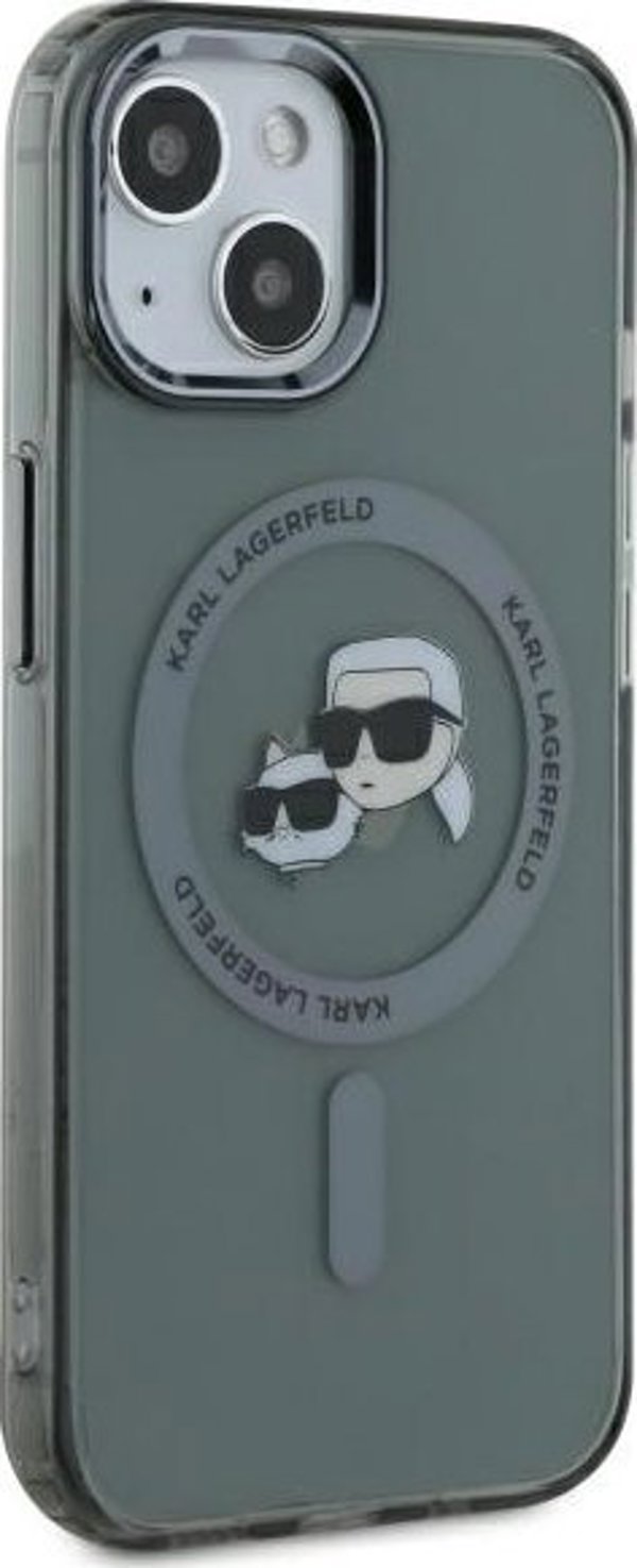 Karl Lagerfeld Karl Lagerfeld KLHMP15SHLSKCK iPhone 15 6.1" μαύρο/μαύρο σκληρή θήκη IML Metal Karl&Choupette Head MagSafe