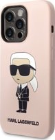Σκληρή θήκη Karl Lagerfeld Etui Karl Lagerfeld KLHMP14LSNIKBCP Apple iPhone 14 Pro ροζ/ροζ Σιλικόνη NFT Ikonik Magsafe