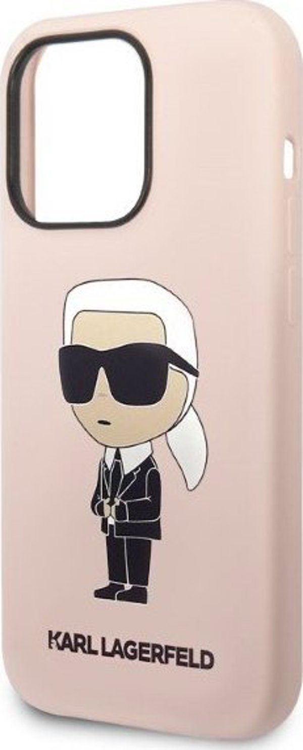 Σκληρή θήκη Karl Lagerfeld Etui Karl Lagerfeld KLHMP14LSNIKBCP Apple iPhone 14 Pro ροζ/ροζ Σιλικόνη NFT Ikonik Magsafe