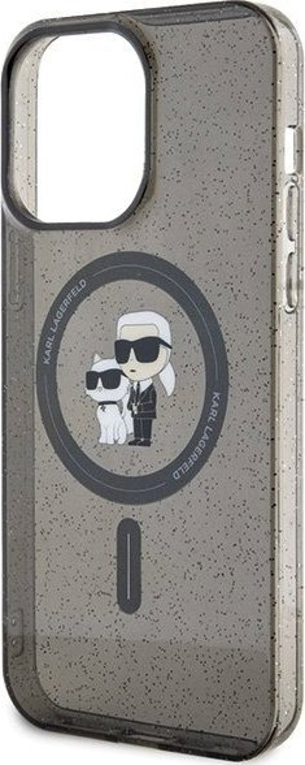 Θήκη Karl Lagerfeld Karl Lagerfeld KLHMP15XHGKCNOK iPhone 15 Pro Max 6.7" μαύρο/black σκληρή θήκη Karl&Choupette Glitter MagSafe