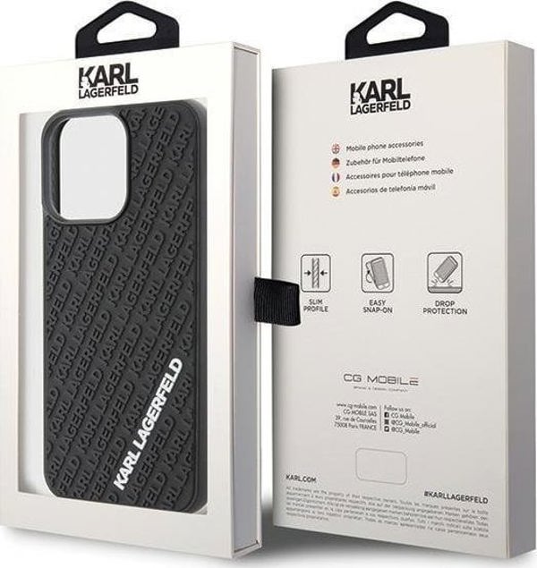 Σκληρή θήκη Karl Lagerfeld Karl Lagerfeld KLHCP15X3DMKRLK iPhone 15 Pro Max 6.7" μαύρο 3D Rubber Multi Logo