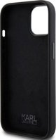 Κάλυμμα σιλικόνης Karl Lagerfeld KLHCP15MSMHCNPK iPhone 15 Plus 6.7" μαύρο με μεταλλική καρφίτσα Choupette