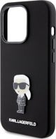 Κάλυμμα Karl Lagerfeld KLHCP15LSMHKNPK iPhone 15 Pro 6.1" μαύρο Σιλικόνη Ikonik Metal Pin