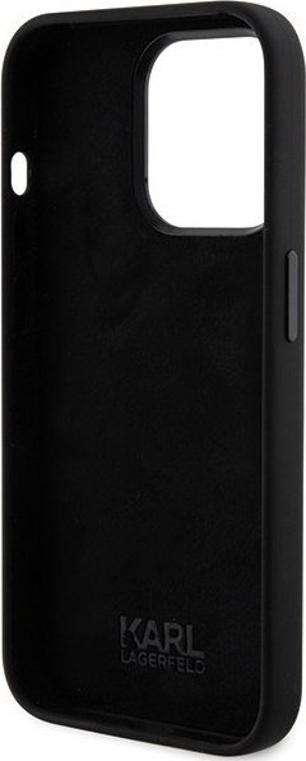 Κάλυμμα Karl Lagerfeld KLHCP15LSMHKNPK iPhone 15 Pro 6.1" μαύρο Σιλικόνη Ikonik Metal Pin